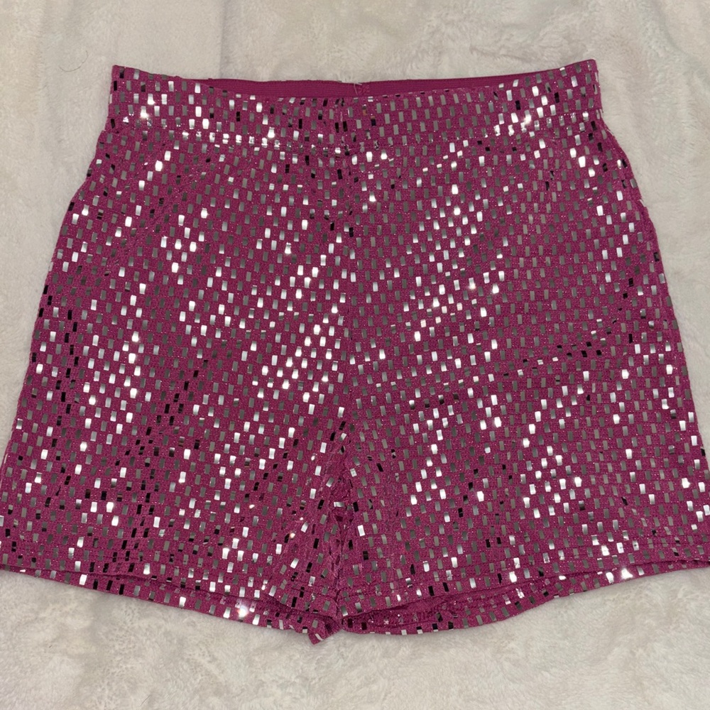 Women’s Shimmery Fuchsia Athletic Shorts